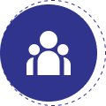 Icon of three people representing a group or community.